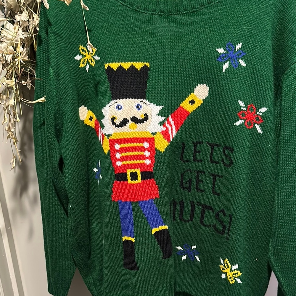 Green Nutcracker Sweater sz XXL - Picture 2 of 6